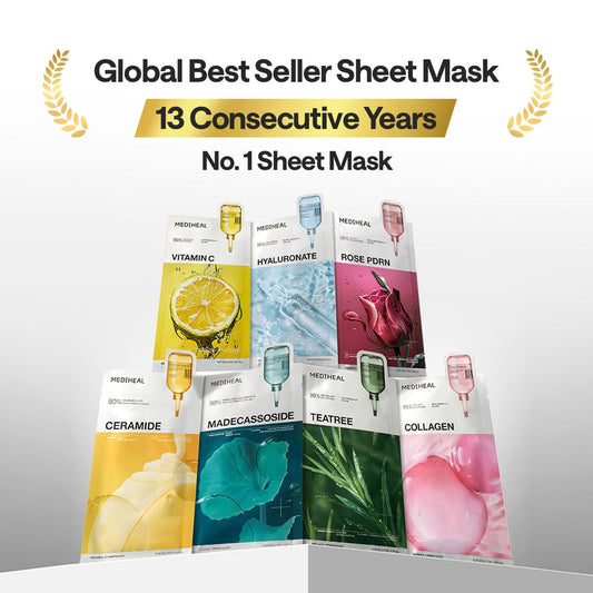 Mediheal Rose PDRN Essential Sheet Mask– 99% Pure White Rose PDRN & Hyaluronic Acid for hydrating – Wholesale K-Beauty (Pack of 10)