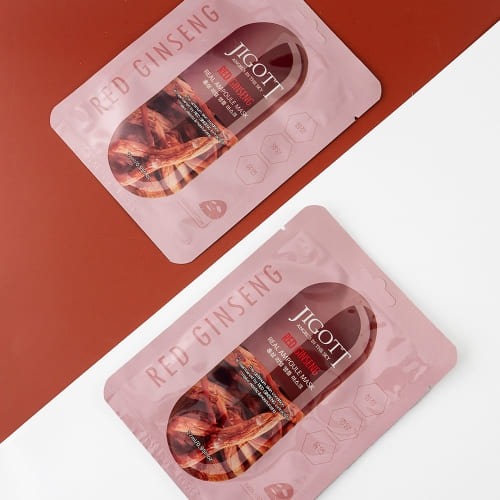 JIGOTT Red Ginseng Real Ampoule Mask,  Elasticity + Nourishment , Ginseng Extract — Wholesale K-Beauty