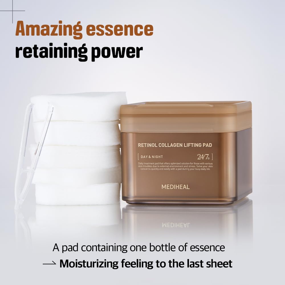 Mediheal Re-tinol Collagen Lifting Toner Pad – Firming Vegan Pads with Pure Re-tinol & Dual Collagen | Wholesale K-Beauty