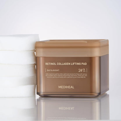 Mediheal Re-tinol Collagen Lifting Toner Pad – Firming Vegan Pads with Pure Re-tinol & Dual Collagen | Wholesale K-Beauty