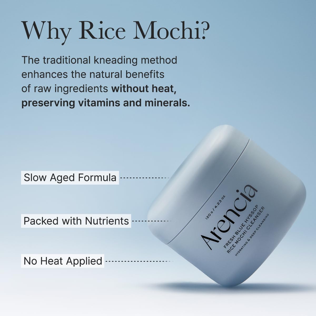 Arencia Fresh Blue Hyssop Rice Mochi Cleanser 4.23oz | Wholsale K-Beauty