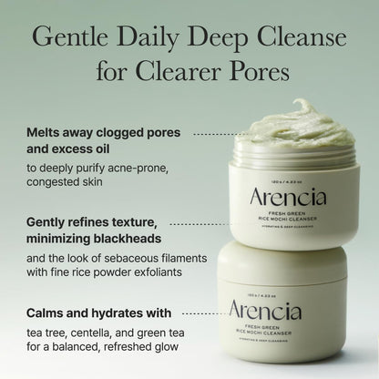 Arencia Fresh Green Rice Mochi Cleanser 4.23oz | Wholsale K-Beauty