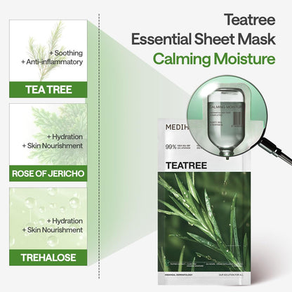 Mediheal Tea Tree Essential Mask – Calming Sheet Mask with Tea Tree, Centella, and Chamomile | Wholesale K-Beauty