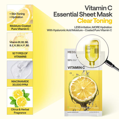 Mediheal Vita Essential Mask – Vitamin C Brightening & Revitalizing Sheet Mask – Wholesale K-Beauty