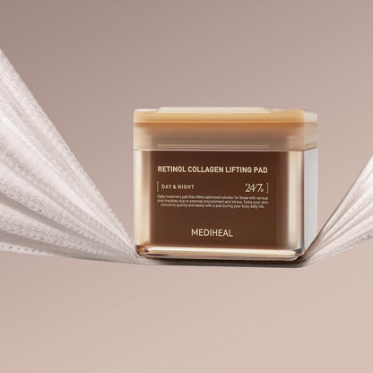 Mediheal Re-tinol Collagen Lifting Toner Pad – Firming Vegan Pads with Pure Re-tinol & Dual Collagen | Wholesale K-Beauty