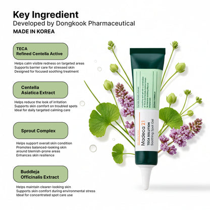 MADECA21 TECA Solution Soothing Spot Gel 15ml – Rapid Calming Spot Care with TECA & Centella | Wholesale K-Beauty
