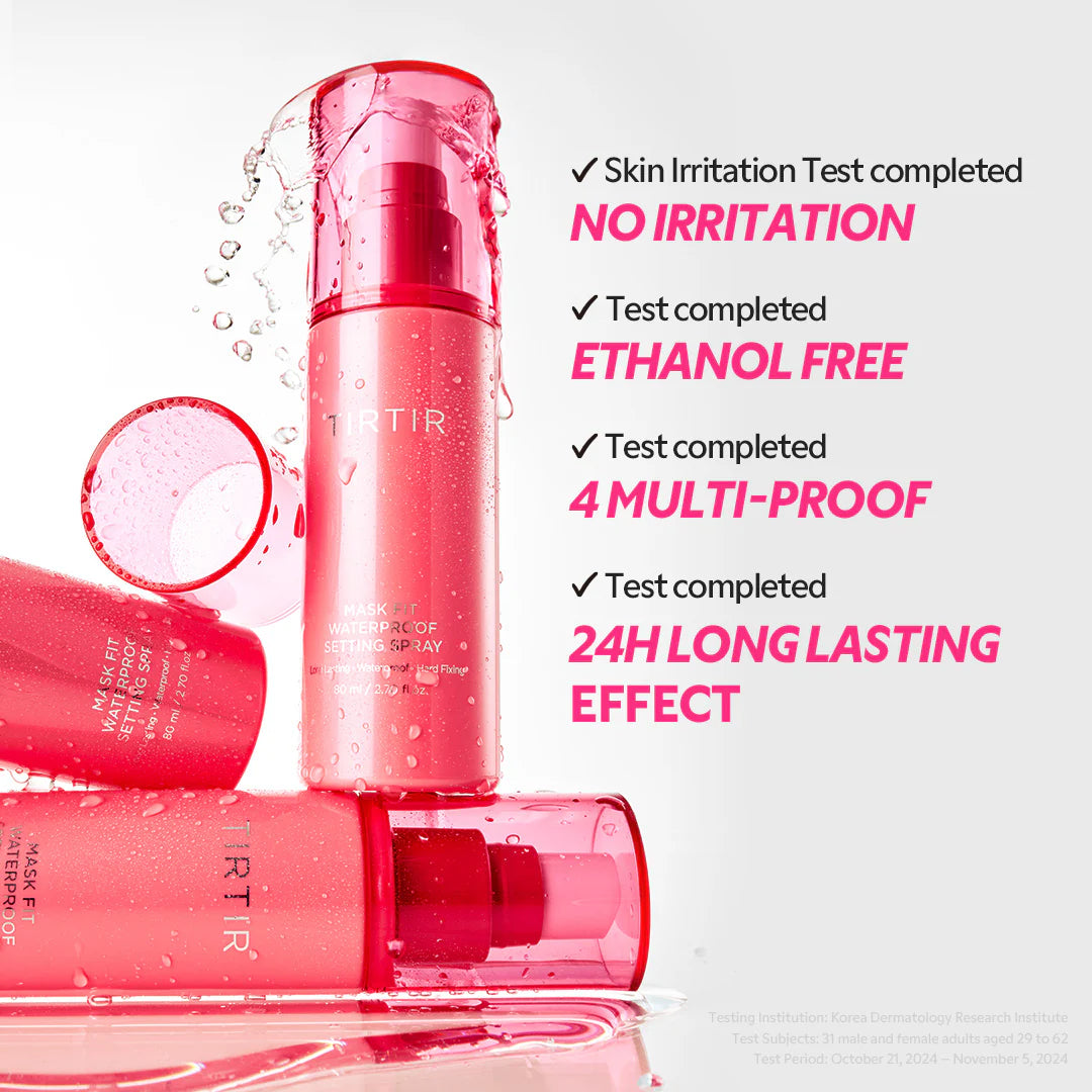 TIRTIR Mask Fit Waterproof Setting Spray - Semi-Matte Finish 24H Long-Lasting Sweat-proof Water-Resistant Makeup Fixer | Wholesale K-Beauty